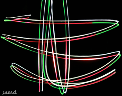 Trail of light created with slow shutter.