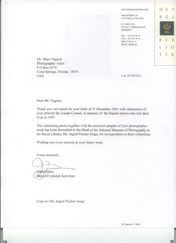 Royal Library of Denmark letter