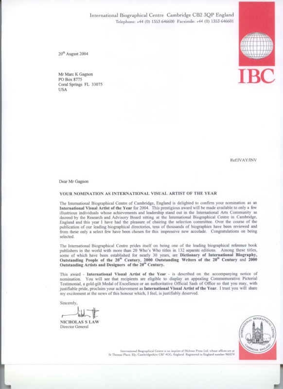 IBC Visual Artist of the Year Nomination