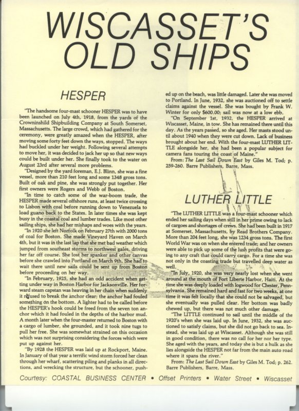 Wiscasset Ships background