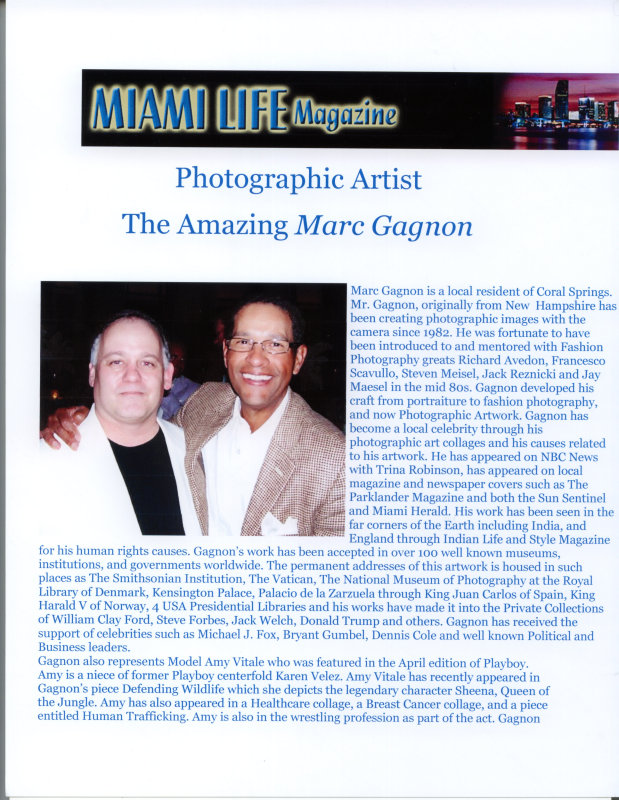 Miami Life Magazine, Gagnon and Gumbel pictured