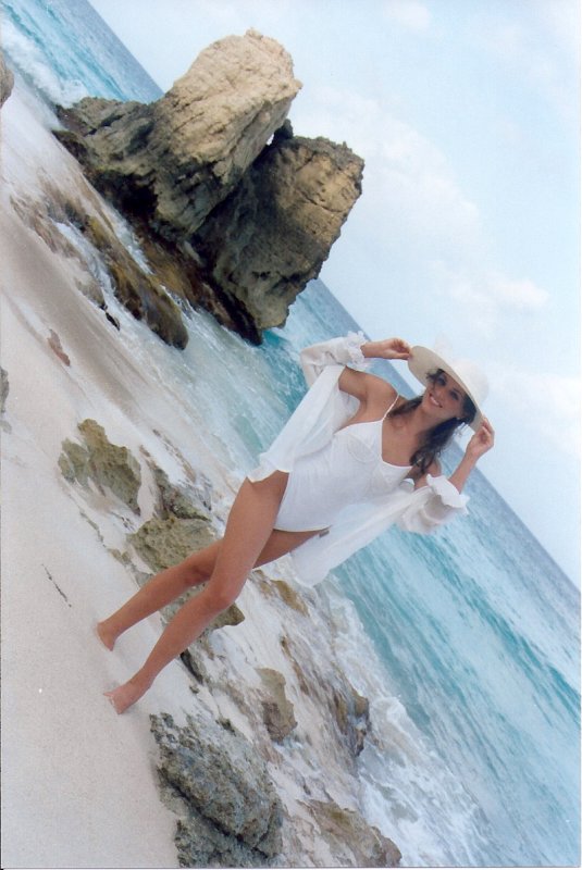 Cupecoy Beach with a Norwegian Model