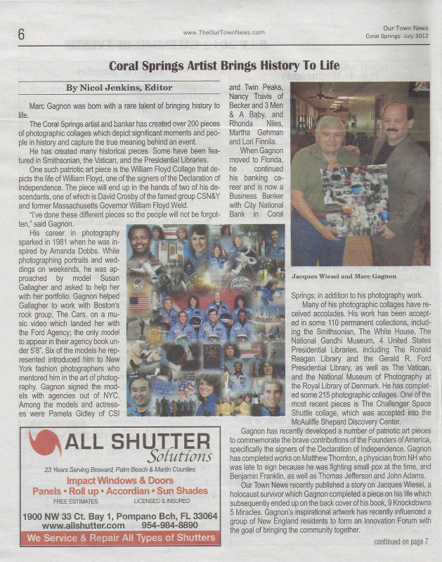 Our Town News story on Gagnon