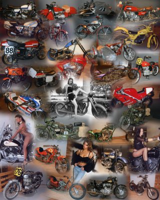 Full Throttle aka Vintage Motorcycle collage