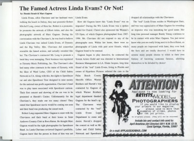 Linda Evans scam article