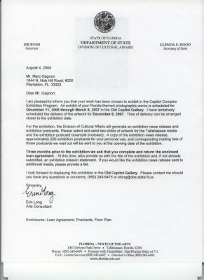 State of Florida exhibit letter