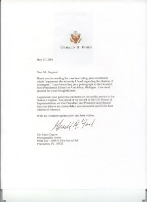 Gerald R Ford letter