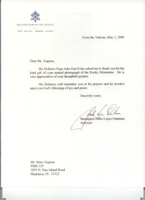Pope John Paul II letter