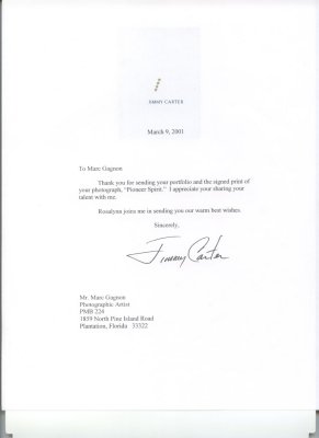 President Jimmy Carter letter