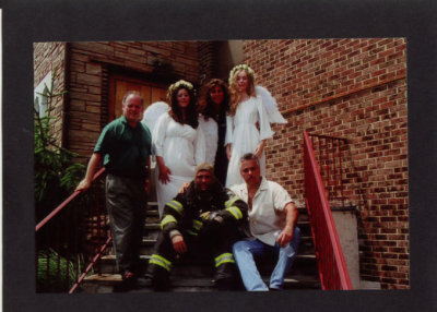 Joseph Palmer, Marc Gagnon with Fire Fighter collage crew