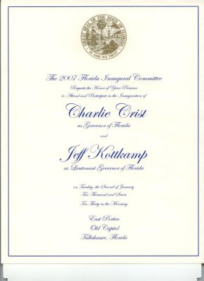 Governor Inaugural Invitation