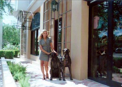 Amy with the dogs on Las Olas