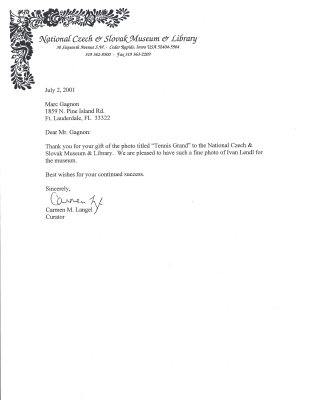 National Czech Library collection letter