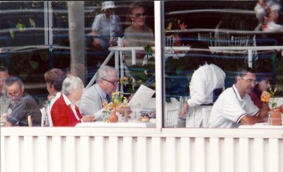 Andy Rooney at Racquets Restaurant by the Grand Stand court