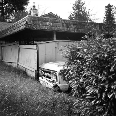 GMC Peeks Out from Hiding