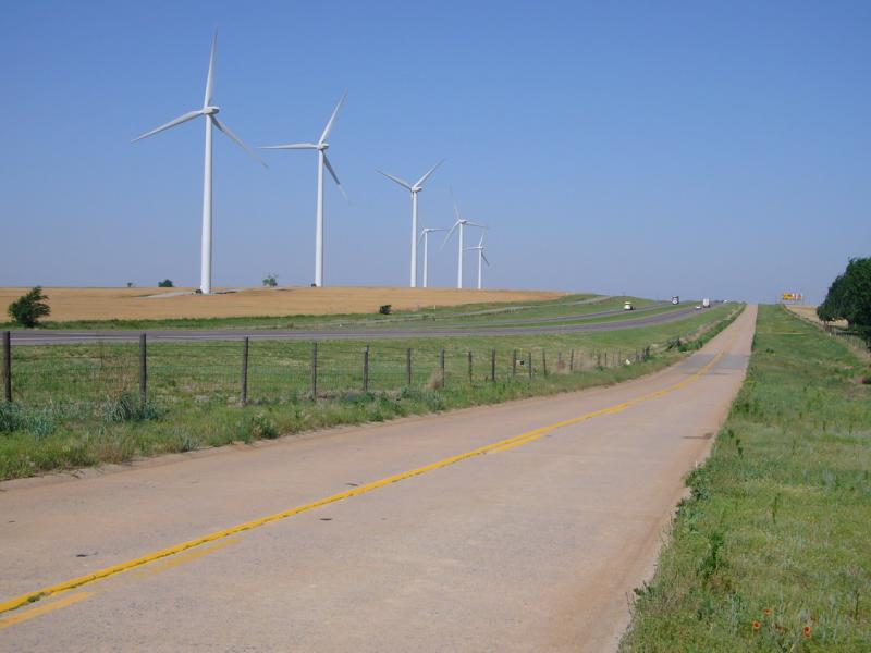 wind farm and old road