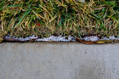 Hail on ground