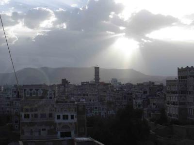 Dusk, from the qat room of Sana'a Nights Hotel