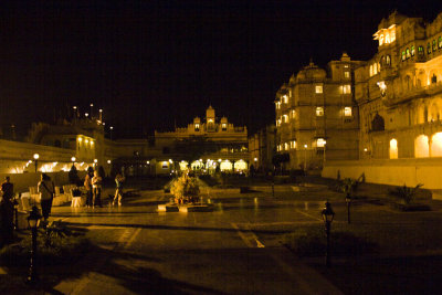 The main palace, also at night.