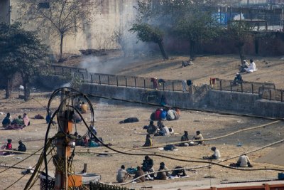 Squatter encampment outside the Jama Masjid