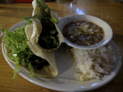 IMG_4906 Hot tacos beans and rice for lunch