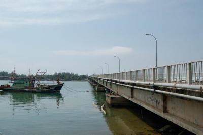 Bridge and boat at Besut River