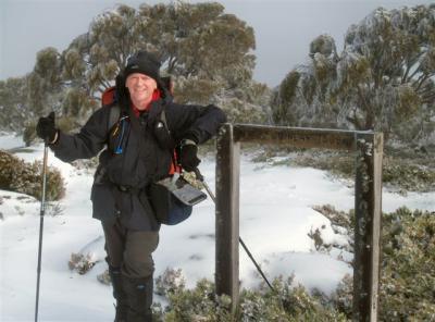 Wayne on the summit of Mt St Gwinear 1509m