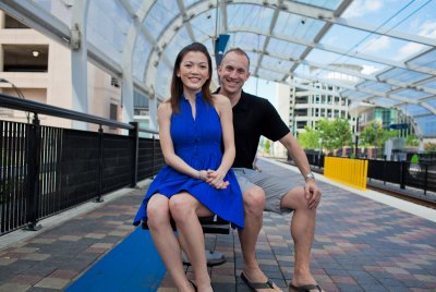 Kate and Steven's engagement shooting @CLT downtown