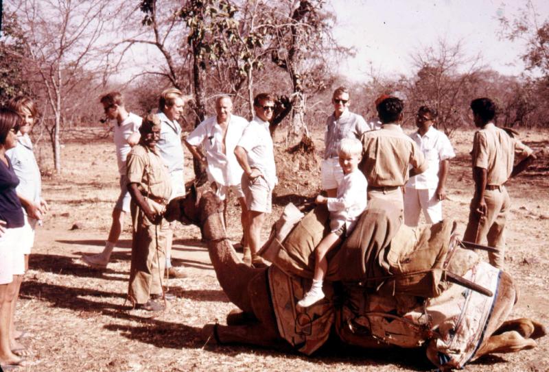Thomas Artiss (on camel), Bill Artiss (with pipe)