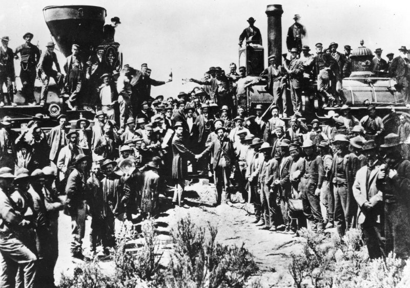 Central Pacific and Union Pacific Railroads Meeting On May 10, 1869, At Promontory Summit, Utah Territory