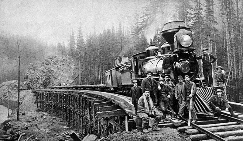 Railroad And Workers, 1880's