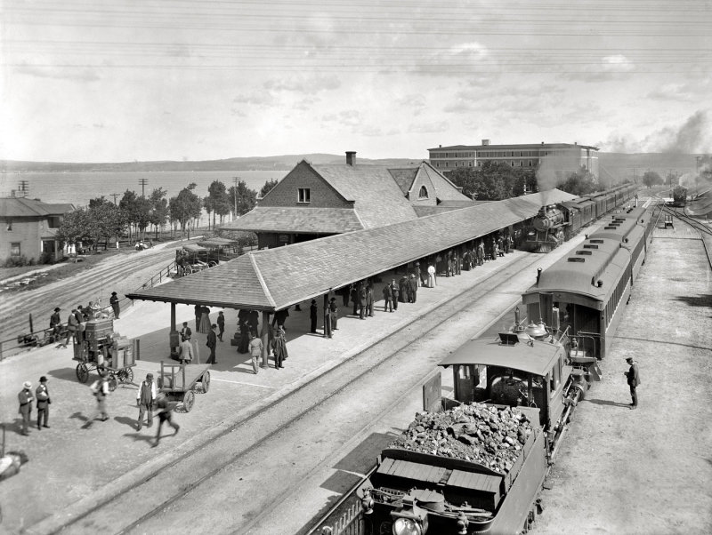 Railroad station at Petoskey Michigan...1908