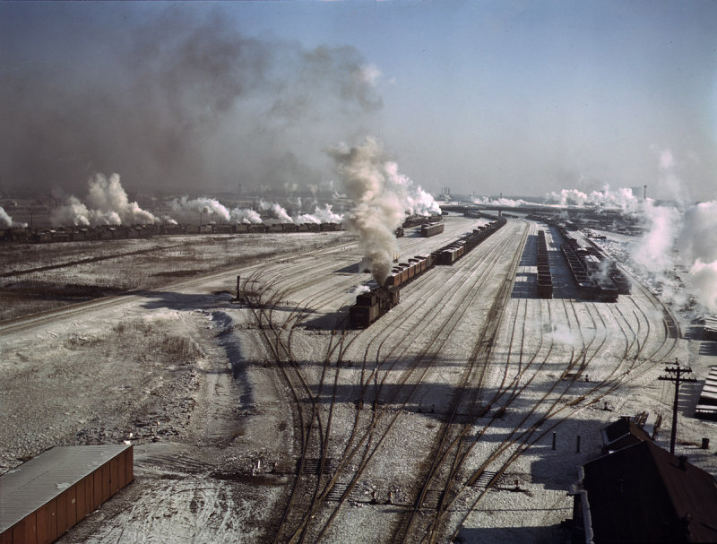 Chicago  North Western railyard Chicago. December 1942