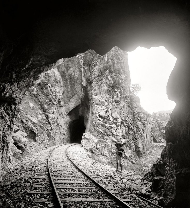 San Luis Potosi, Mexico, 1890...Tunnel 3 Tamasopo Canyon