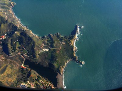 Over SF bay; Marin headlands, Fort Cronkite and Pt. Bonita  .. 2936