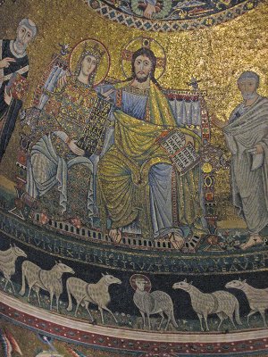 La Basilica di Santa Maria in Trastevere,  apse mosaic , detail .. 3426