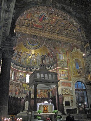 La Basilica di Santa Maria in Trastevere,  apse, chancel, altar  .. 3427
