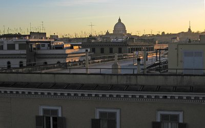 Rooftops of Roma in the Prati at dusk from the roof of Casa Valdese .. 3164