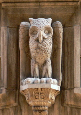 Owl decoration on a building on Lexington
