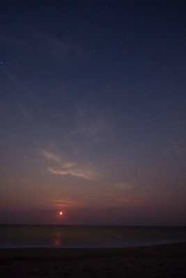 moon rise over the ocean