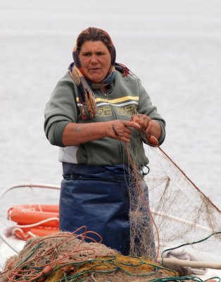 Vrouwelijke visser  Torreira, portugal