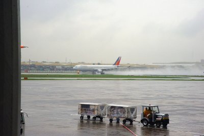 Wet runway take off...