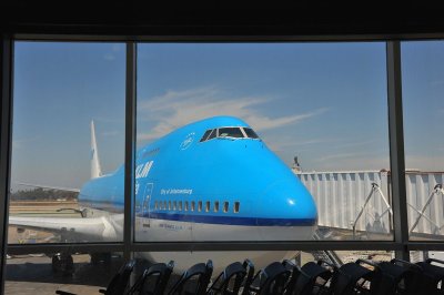 KLM, our flight carrier from California to Amsterdam. The Netherlands River Cruise August 15-28, 2012.