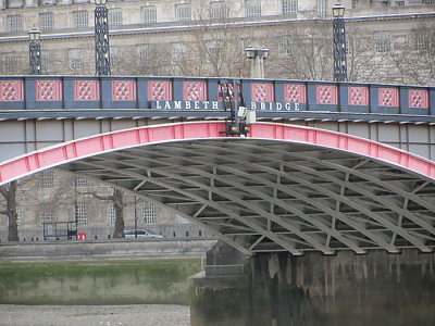 cross lambeth bridge and we're nearly finished