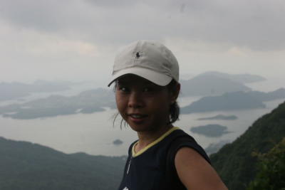 Joyce with Sai Kung in the background