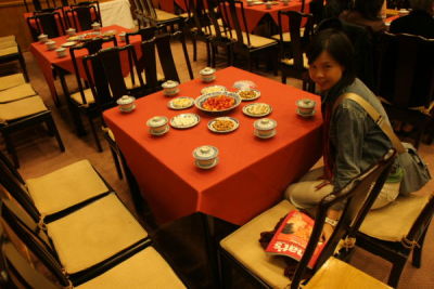 Joyce at Table at Beijing Opera