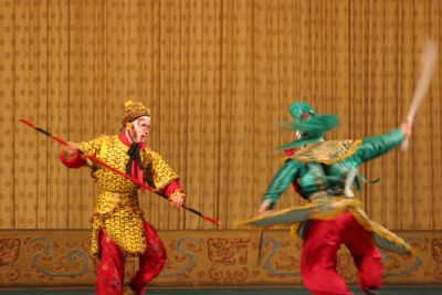 One of 18 Arhats Fighting Wukong with Sword