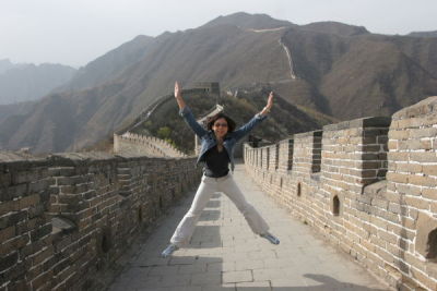 Joyce Star Jumping at the Great Wall