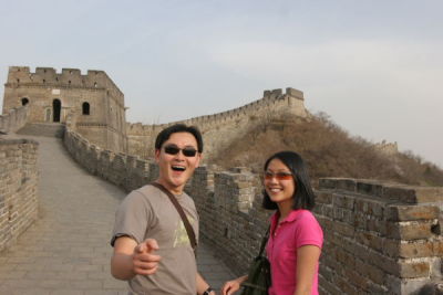 Hy and Janine Heading Back at the Great Wall