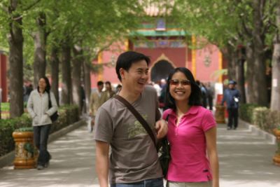 Hy and Janine at the Entrance to the Lama Temple
